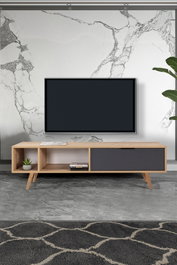 Hanah Home Venüs 3641 Soporte para TV Roble Zafiro y Antracita